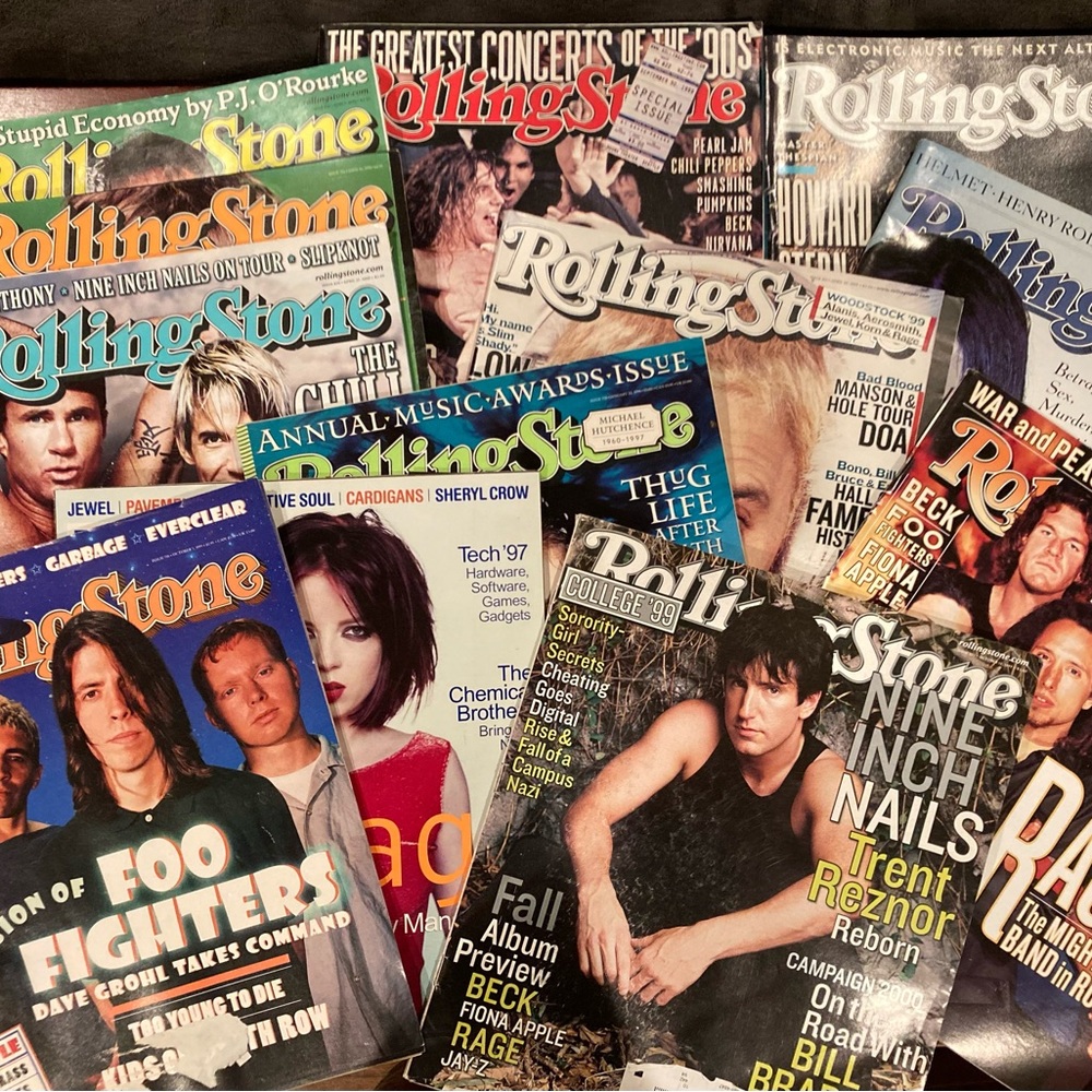 Bundle Dozen 1988-2000 Rolling Stone Magazines- Lots of Grunge!